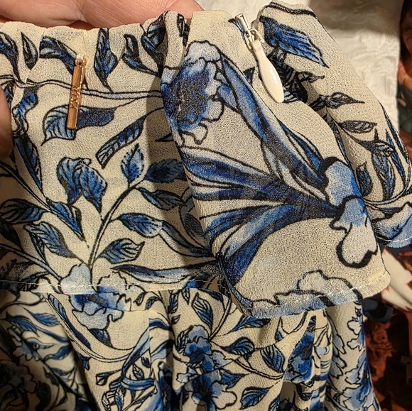 Nwot Misa Los ANGELES Floral Blue and White Women's Dress 0 - Picture 13 of 15